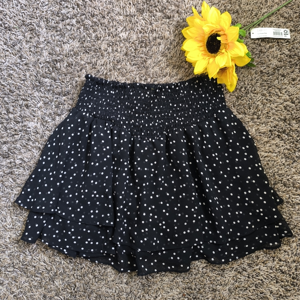 Urban Outfitters Black and White Polka Dot Mini Skirt